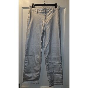Almost Famous Silver Metallic Jeans Juniors Pants Stretch  Boho Festival Y2K. 5